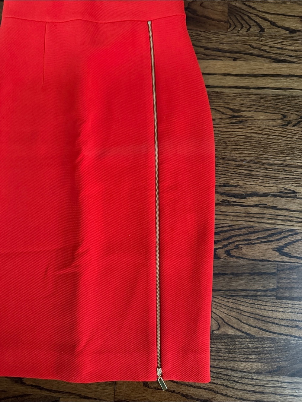 NWT Antonio Melani Red Zip-Accent Pencil Skirt - Picture 4 of 7